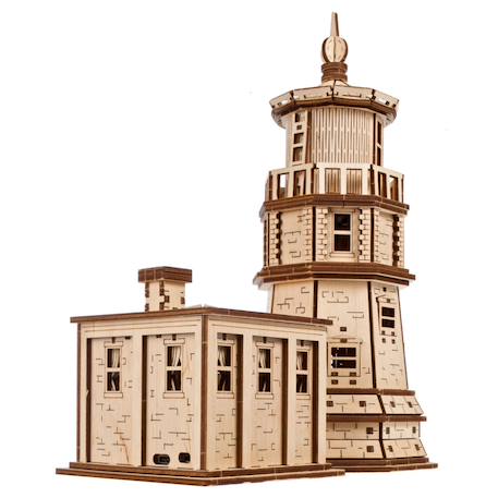 Phare de Split Rock – Maquette en bois lumineuse à construire, veilleuse inspirée du lac Supérieur Brown 5 - vertbaudet enfant 