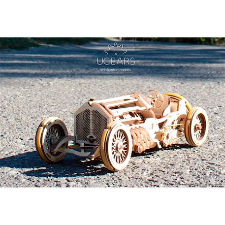 Voiture Grand Prix U-9 – Maquette mécanique en bois à construire avec moteur V8 Brown 6 - vertbaudet enfant 