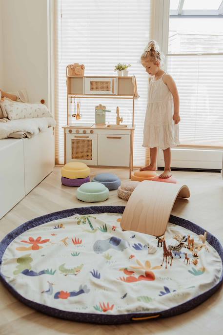 Tapis de jeu & sac à jouets-toupitis moulin roty Bleu, vert, rouge, jaune et orange 3 - vertbaudet enfant 