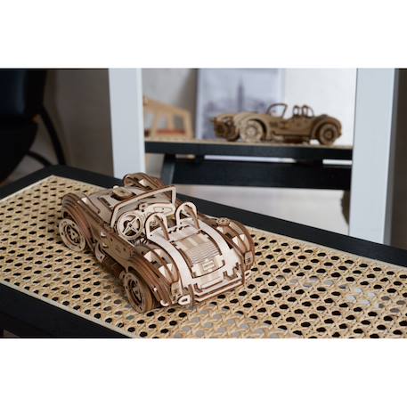 Voiture de course Drift Cobra en bois à construire – maquette mécanique 3D inspirée des muscle cars américaines Brown 6 - vertbaudet enfant 