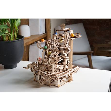 Palan à spirale pour piste de billes – Maquette en bois mécanique à construire Brown 6 - vertbaudet enfant 