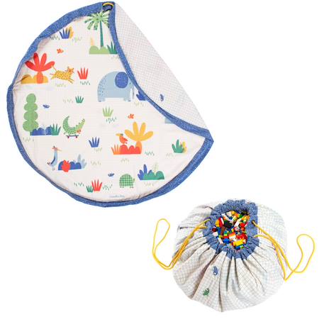 Tapis de jeu & sac à jouets-toupitis moulin roty Bleu, vert, rouge, jaune et orange 1 - vertbaudet enfant 