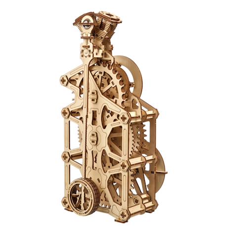 Horloge à moteur – Maquette en bois mécanique à construire, style automobile Brown 4 - vertbaudet enfant 