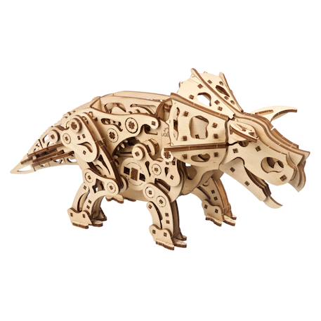 Tricératops – Maquette mécanique en bois à construire, dinosaure animé à ressort Brown 2 - vertbaudet enfant 