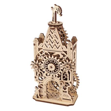Ancien beffroi – Maquette mécanique en bois à construire, puzzle 3D décoratif avec horloge et engrenages Brown 5 - vertbaudet enfant 