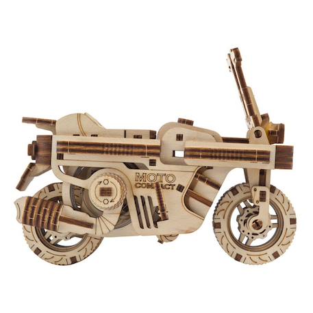 Scooter pliant Moto Compact – Maquette en bois mécanique à construire Brown 4 - vertbaudet enfant 