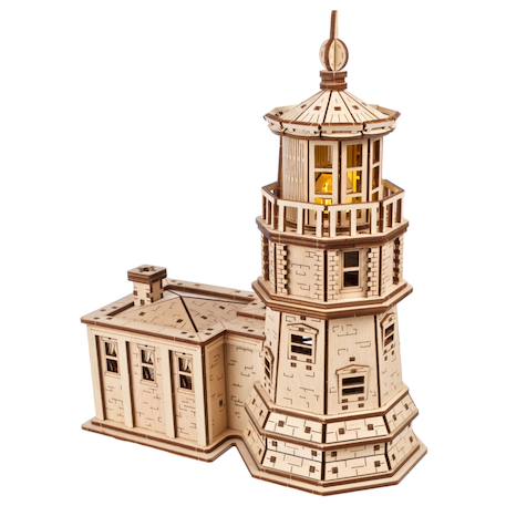 Phare de Split Rock – Maquette en bois lumineuse à construire, veilleuse inspirée du lac Supérieur Brown 4 - vertbaudet enfant 