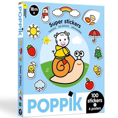 6 posters + 100 stickers les saisons Multi-coloured 2 - vertbaudet enfant 