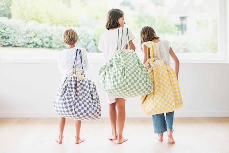 Tapis de jeu & sac à jouets-vichy yellow Jaune et naturel 3 - vertbaudet enfant 