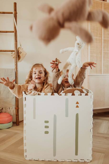 Tapis puzzle enfant, boîte de rangement & mini maison - ferme Multicouleur, couleur naturel 5 - vertbaudet enfant 