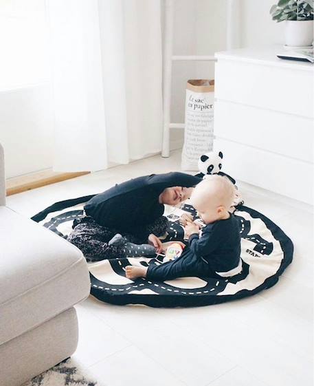 Tapis de jeu & sac à jouets - roadmap/ thunderbolt Couleur naturelle & noir 4 - vertbaudet enfant 