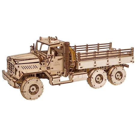 Camion de marchandise – Maquette en bois à construire, puzzle 3D mécanique tout-terrain Brown 1 - vertbaudet enfant 
