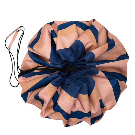 Tapis de jeu & sac à jouets- outdoor - mokka stripes Mokka et bleu 4 - vertbaudet enfant 