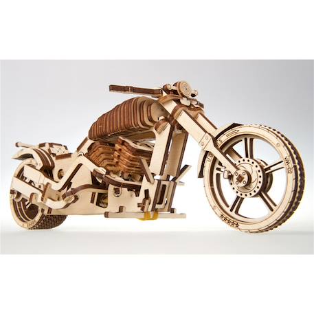 Motocyclette VM-02 en bois à construire – maquette mécanique 3D avec moteur à élastique Brown 5 - vertbaudet enfant 