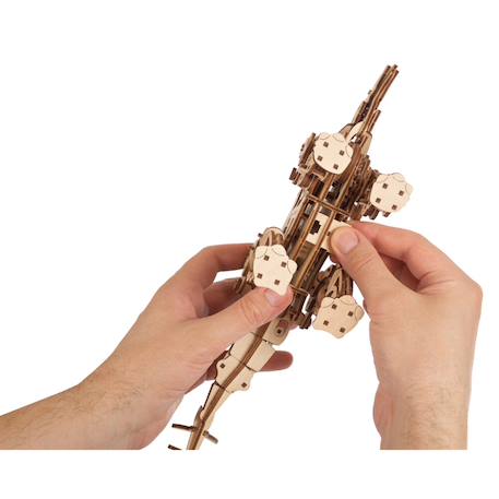 Stégosaure – Automate dinosaure mécanique en bois à assembler Brown 5 - vertbaudet enfant 