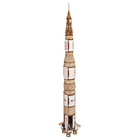 Saturn V – Maquette de fusée spatiale en bois à construire, modèle 3D à trois étages avec modules détachables Brown 2 - vertbaudet enfant 