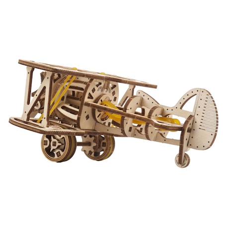 Mini Biplan – Maquette mécanique en bois à construire, puzzle 3D à moteur élastique Brown 4 - vertbaudet enfant 