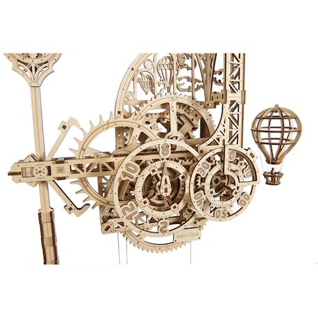 Horloge murale Aero Clock en bois à construire – maquette mécanique 3D fonctionnelle à pendule Brown 4 - vertbaudet enfant 
