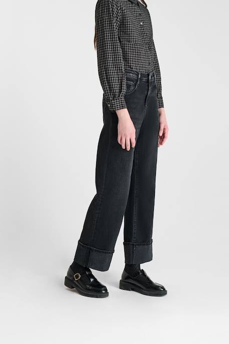 Jeans droite revers, longueur 34 Black / black 3 - vertbaudet enfant 