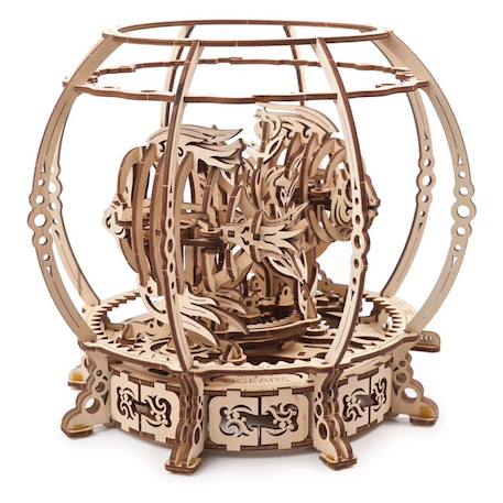 Aquarium mécanique – Maquette en bois à construire, puzzle 3D à ressort avec poissons animés Brown 2 - vertbaudet enfant 