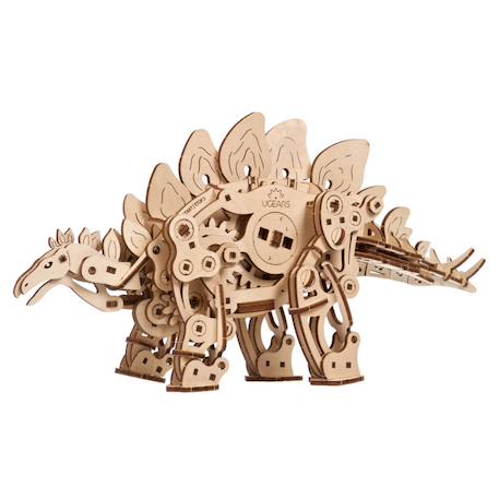 Stégosaure – Automate dinosaure mécanique en bois à assembler Brown 2 - vertbaudet enfant 