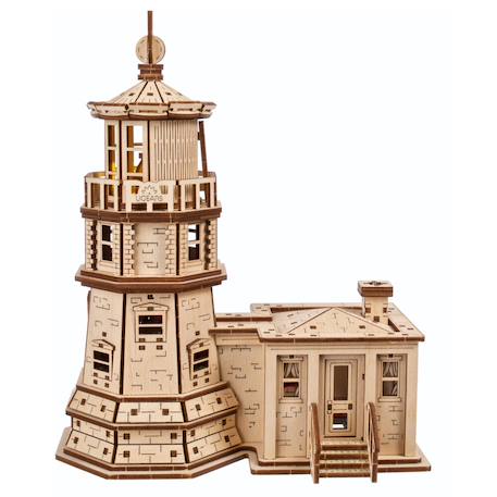 Phare de Split Rock – Maquette en bois lumineuse à construire, veilleuse inspirée du lac Supérieur Brown 2 - vertbaudet enfant 