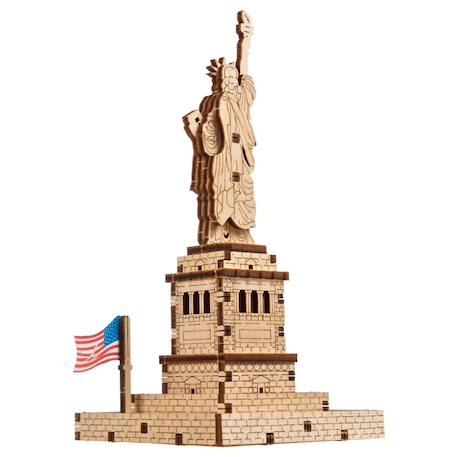 Statue de la Liberté – Maquette en bois à construire, puzzle 3D emblématique de New York Brown 5 - vertbaudet enfant 