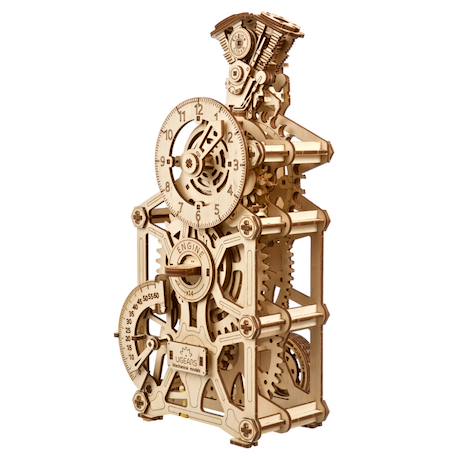 Horloge à moteur – Maquette en bois mécanique à construire, style automobile Brown 2 - vertbaudet enfant 