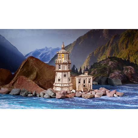 Phare de Split Rock – Maquette en bois lumineuse à construire, veilleuse inspirée du lac Supérieur Brown 6 - vertbaudet enfant 