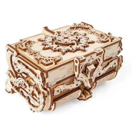 Boîte antique en bois à construire – coffret mécanique 3D avec compartiments secrets et verrouillage Brown 2 - vertbaudet enfant 