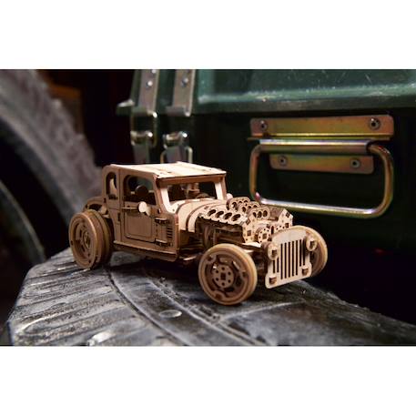 Hot Rod souris furieuse en bois à construire – maquette mécanique 3D à double moteur Brown 6 - vertbaudet enfant 