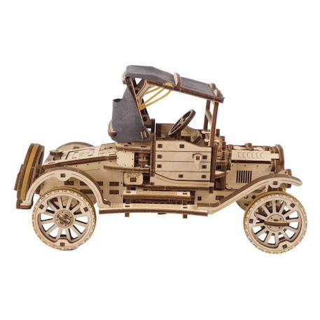 Voiture rétro UGR-T en bois à construire – maquette mécanique 3D avec moteur à ressort Brown 4 - vertbaudet enfant 