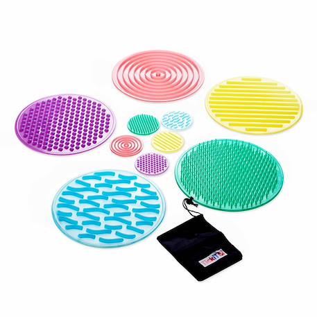 Set de 10 ronds tactiles et texturés en silicone Multicolore 1 - vertbaudet enfant 