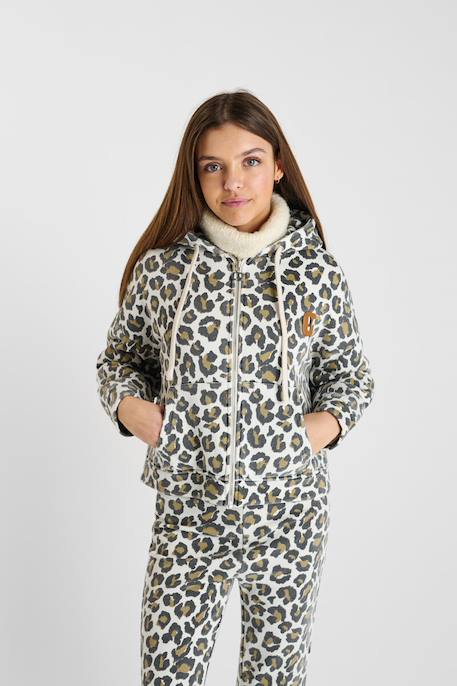 Sweat-shirt capuche pamelagi Leopard 1 - vertbaudet enfant 
