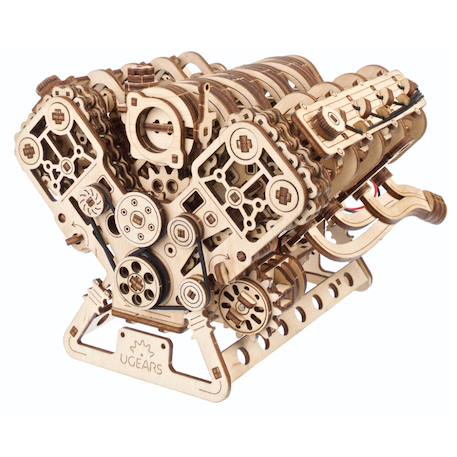 Moteur V8 – Maquette mécanique en bois à construire, puzzle 3D fonctionnel avec moteur électrique Brown 1 - vertbaudet enfant 
