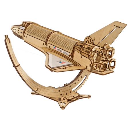 Navette spatiale Discovery – Maquette en bois à construire avec télescope Hubble et support flottant Brown 5 - vertbaudet enfant 