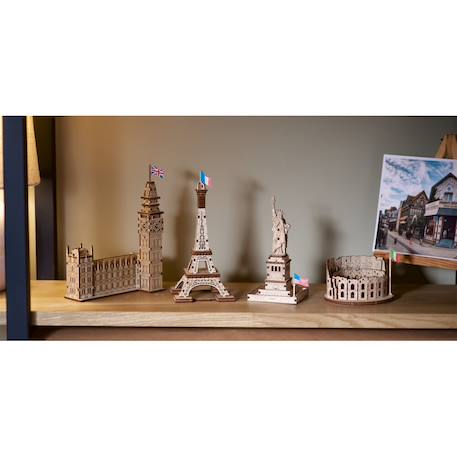 Maquette en bois à construire, puzzle 3D de la Tour Eiffel Brown 6 - vertbaudet enfant 