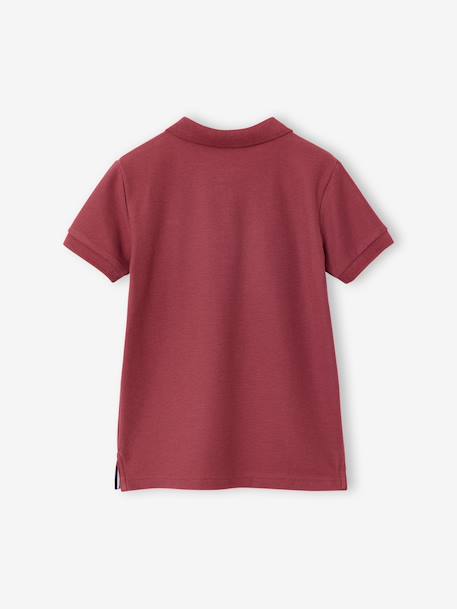 Polo garçon manches courtes broderie poitrine blanc+bleu+jaune pâle+kaki clair+MARINE+terracotta 20 - vertbaudet enfant 