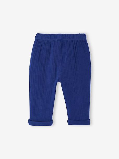 Pantalon bébé garçon gaze de coton marine 2 - vertbaudet enfant 