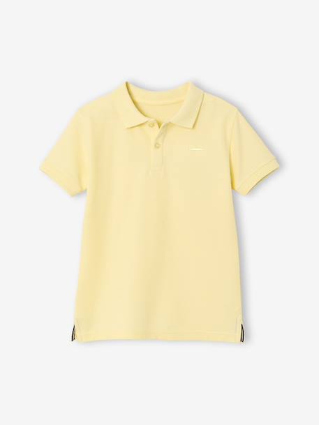 Polo garçon manches courtes broderie poitrine blanc+bleu+jaune pâle+kaki clair+MARINE+terracotta 7 - vertbaudet enfant 