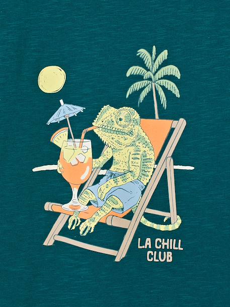 T-shirt animal ludique garçon vanille+vert 6 - vertbaudet enfant 