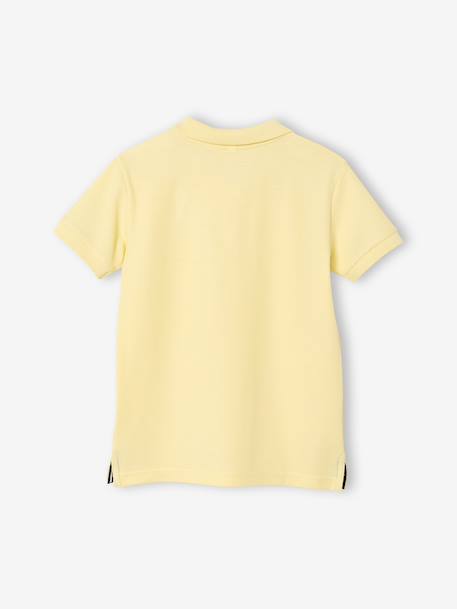 Polo garçon manches courtes broderie poitrine blanc+bleu+jaune pâle+kaki clair+MARINE+terracotta 8 - vertbaudet enfant 