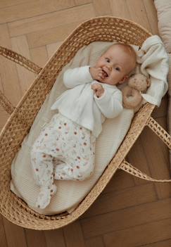 -Ensemble gilet et pantalon bébé en velours perle