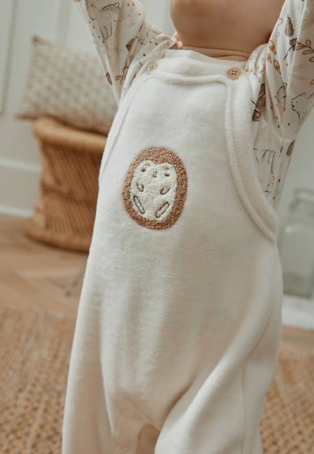 Salopette bébé en molleton ultra chaud envolée de bisous Ecru 1 - vertbaudet enfant 