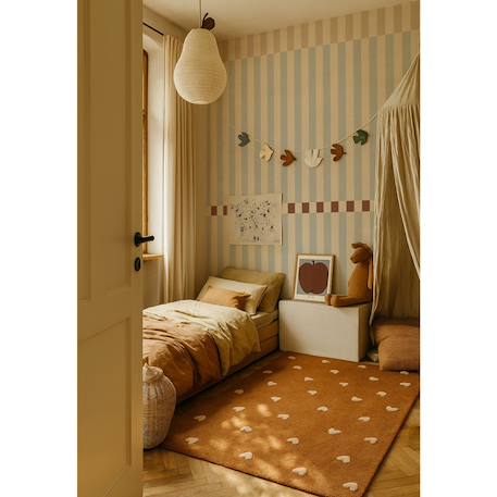 Papier peint enfants rayures aventure retro 50 x 280 cm Beige, bleue, marrone 1 - vertbaudet enfant 