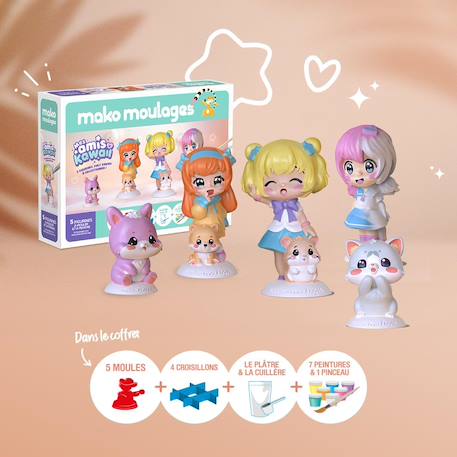 Coffret moulage mes amis kawaii Blanc 3 - vertbaudet enfant 