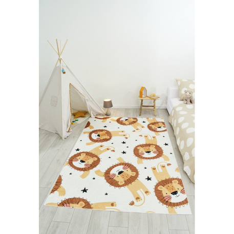 Tapis enfant lions en polyester Beige 2 - vertbaudet enfant 