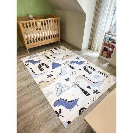 Tapis enfant dinosaures happy en polyester Bleu 4 - vertbaudet enfant 