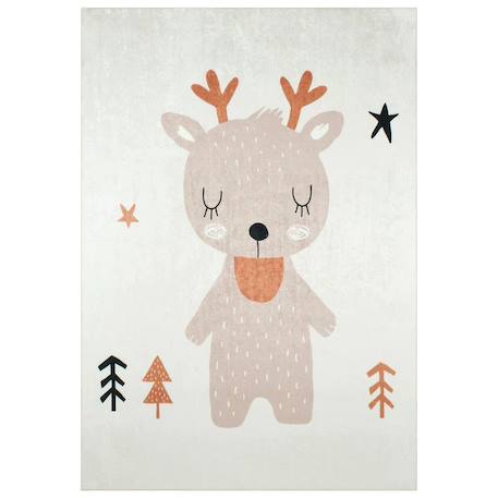 Tapis enfant motif renne en polyester Marron 1 - vertbaudet enfant 