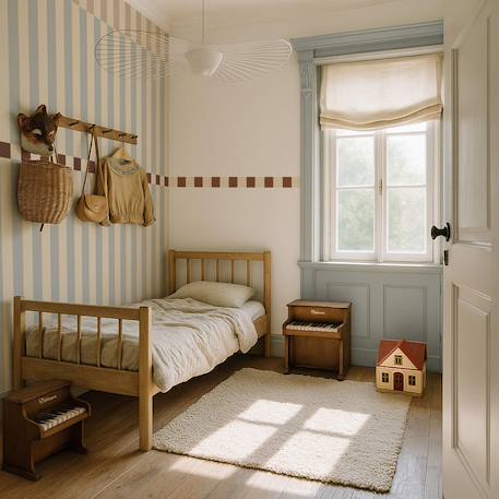Papier peint enfants jamais deux sans trois 50 x 280 cm Beige, bleue 1 - vertbaudet enfant 